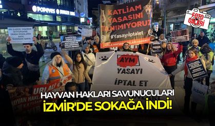 İzmir'de hayvan hakları savunucuları sokağa indi: Eyleme açılan pankart ve dövizler damga vurdu