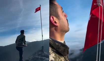 Yırtık bayrağı gördüler, 50 kilometre yol gidip yenisini astılar!