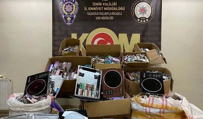İzmir’de ısıtıcıların içinden kaçak sigara çıktı! 2 gözaltı!