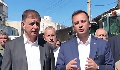 Bornova’da yol yenileme çalışmaları sürüyor: Başkan Tugay ve Başkan Eşki bir arada!