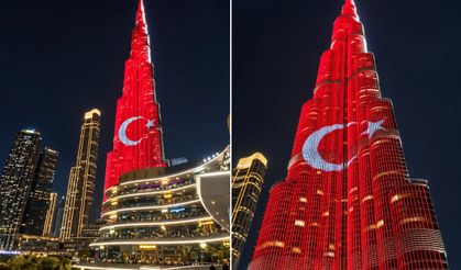 Burj Khalifa’da Türk bayrağı gururu! Dubai’de İstiklal Marşı yankılandı