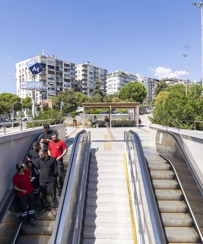 İzmir metrosunda güvenlik mesaisi! Yürüyen merdiven ve asansörler mercek altında