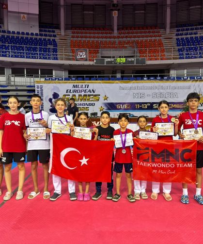 İzmir Kemalpaşa'ya Sırbistan'da madalya yağmuru: MNÇ Taekwondo Asterix Games'e damga vurdu