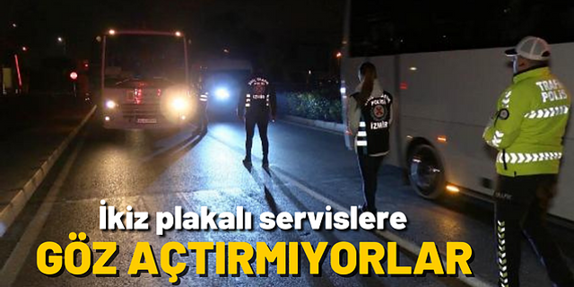 İzmir'de ikiz plaka tespit edilen 105 servise trafikten men