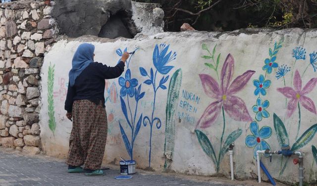 Germiyan köyü'nün sanatçısı, duvarlara dokunan renkli hikaye