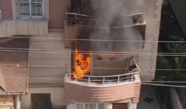 Reyhanlı'da apartman alev alev yandı!
