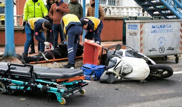 Malkara'da kamyonet ve motosiklet çarpıştı: 1 yaralı