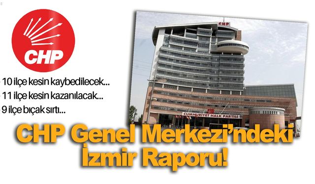 CHP’de İzmir raporu: 10 ilçe kayıp, 11 ilçe kesin kazanılıyor, 9 ilçe bıçak sırtı