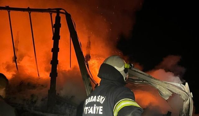 Kırklareli'de seyir halindeki tır alev alev yandı!