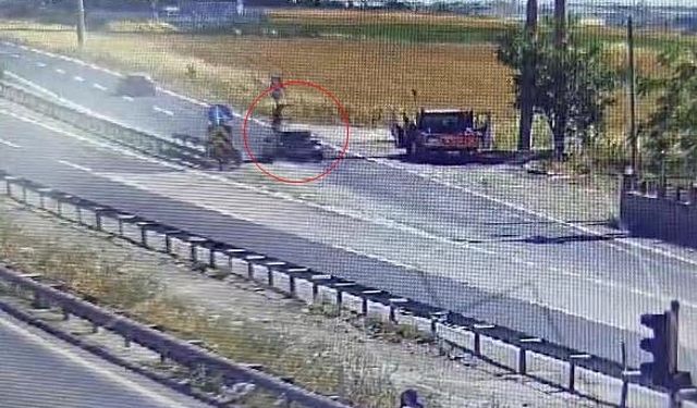 Tekirdağ'da otomobilin çarptığı işçi metrelerce savrularak hayatını kaybetti!