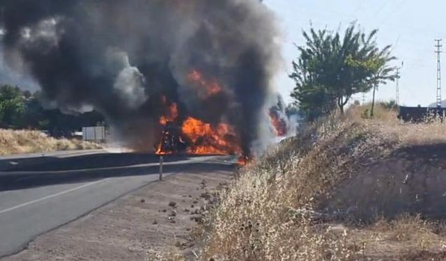 Kahta'da tanker yangını paniğe yol açtı!