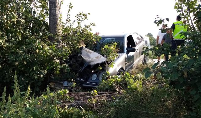 Bursa’da direksiyon hakimiyetini kaybeden araç ağaçlara çarptı: 2 yaralı!