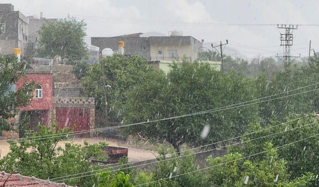 Mardin'de yaz ayında fındık büyüklüğünde dolu yağdı!