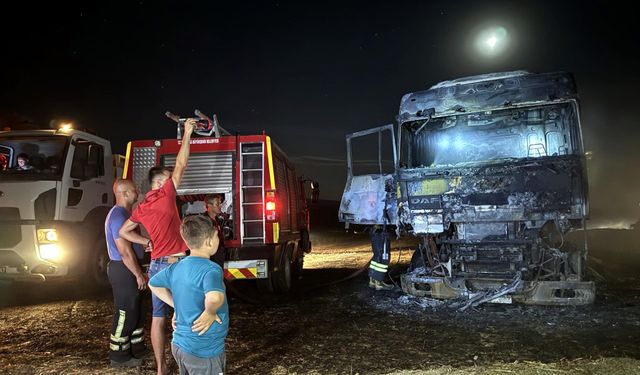 Tekirdağ’da buğday yüklü TIR ile 300 dönüm tarım arazisi yandı