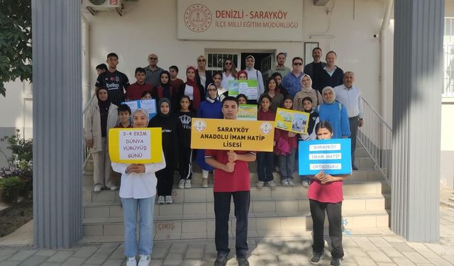 Sarayköy'ün genç liselilerinden farkındalık yürüyüşü