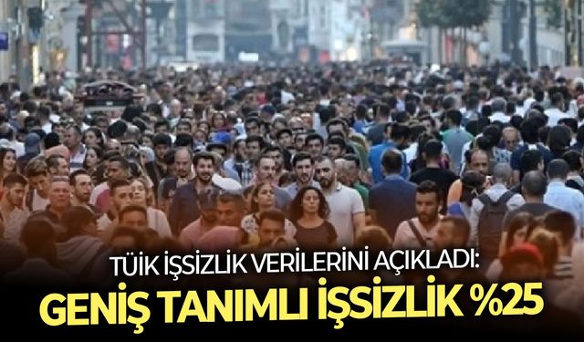 TÜİK işsizlik verilerini açıkladı: Geniş tanımlı işsizlik %25