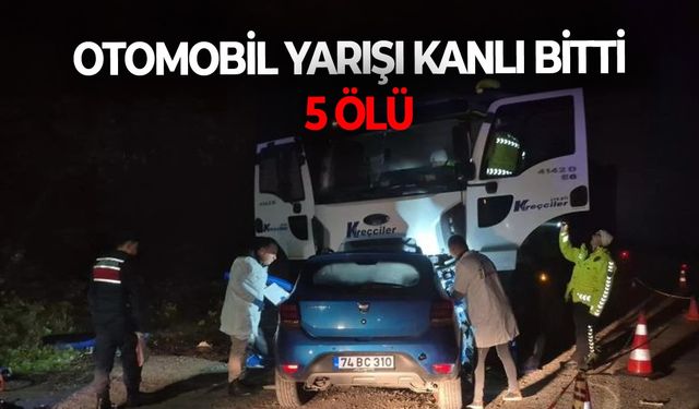 Partiden dönen gençlerin otomobil yarışı ölümle sonuçlandı: 5 ölü!