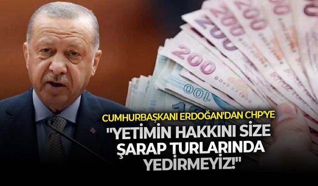 Cumhurbaşkanı Erdoğan'dan CHP'ye: "Yetimin hakkını size şarap turlarında yedirmeyiz!"