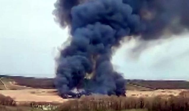 O ilçede yangın çıktı