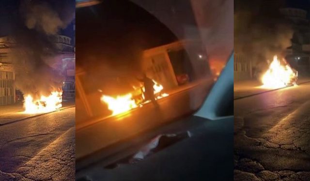 Sakarya'da sıra dışı protesto: İsrail'e tepki için kendi aracını yaktı!