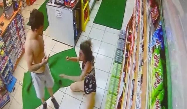 Güpegündüz şiddet: Akaryakıt istasyonunda dakikalarca kadına saldırdı!