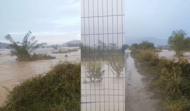 Gökçeada'da sağanak yağış hayatı felç etti!