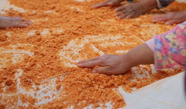 Sındırgı’da köy meydanları tarhana bezleriyle renklendi