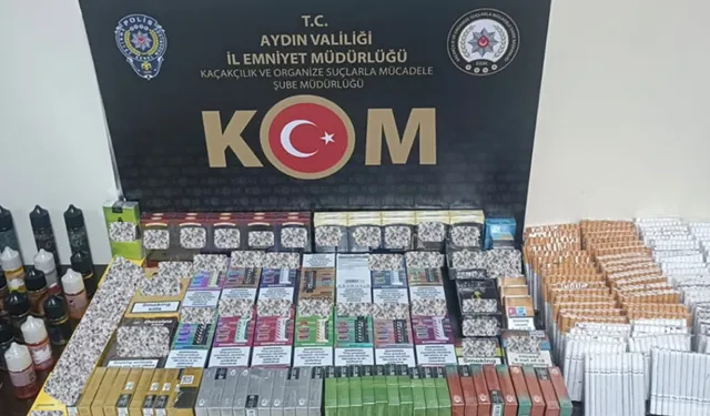 Aydın'da iş yerine kaçak ürün operasyonu
