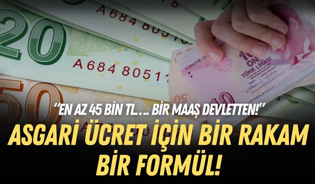 Asgari ücret için bir rakam bir formül! “En az 45 bin TL… Bir maaş devletten!”
