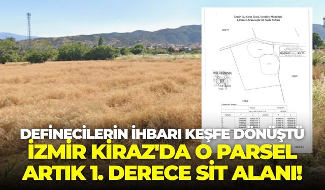 Definecilerin ihbarı keşfe dönüştü: İzmir Kiraz'da o parsel artık 1. Derece sit alanı!