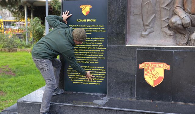 Göztepe anıtı yeniden ayağa kalktı! Vandalizme uğrayan eser onarıldı