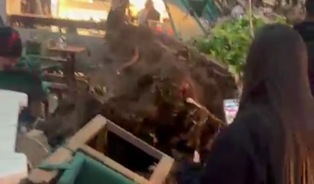 Kemeraltı'nda korku dolu anlar: Hisar Camii önündeki anıt çınar ağacı devrildi!