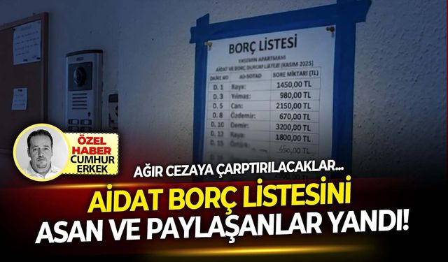Ağır cezaya çarptırılacaklar.. Aidat borç listesini asan ve paylaşanlar yandı!