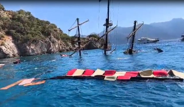 Marmaris'te faciaya kıl payı! 110 yolcusu olan tur teknesi battı