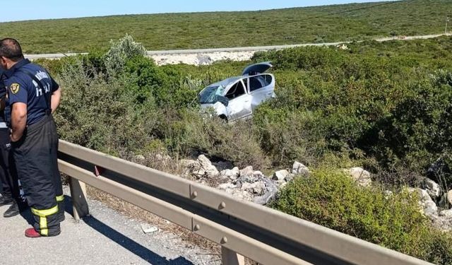 Didim’de feci kaza: Kontrolden çıkan otomobil makilik alana uçtu, 1 kişi hayatını kaybetti