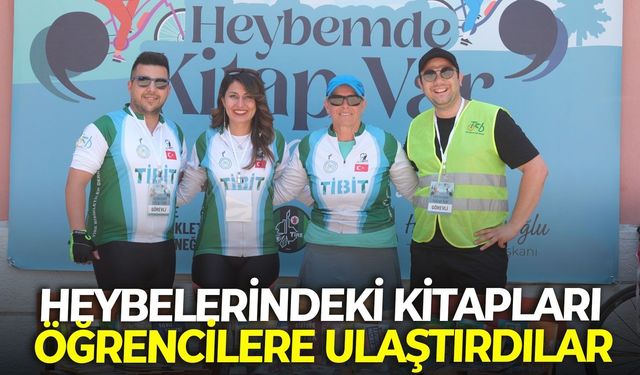 Heybelerindeki kitapları, öğrencilere ulaştırdılar