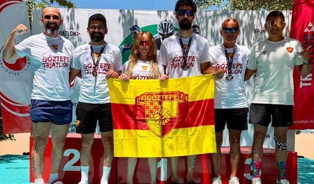 Göztepe'nin triatlon takımı kürsüye damga vurdu