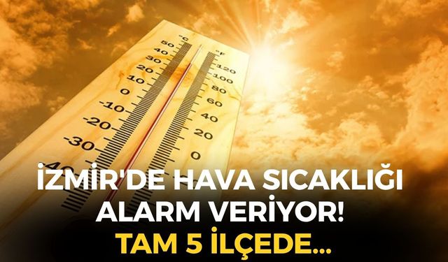 İzmir'de hava sıcaklığı alarm veriyor! Harita tamamen kırmızıya boyandı! Tam 5 ilçede...