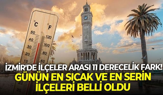 İzmir'de ilçeler arası 11 derecelik fark! Günün en sıcak ve en serin ilçeleri belli oldu