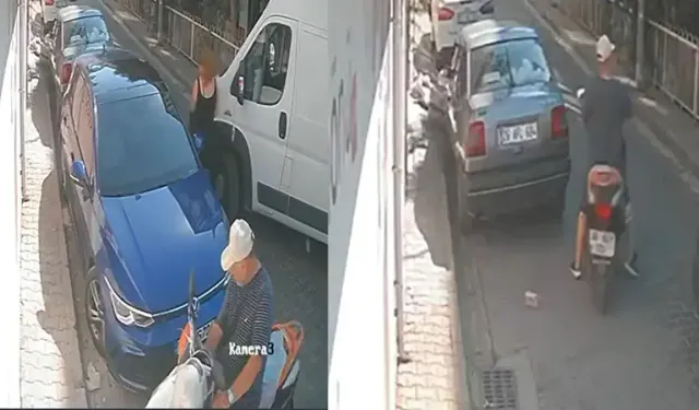 Bayraklı'da yere düşen deste deste parayı alan şüpheli kamerada!