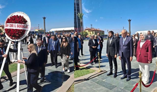 Cumhur İttifakı İzmir’den Ata’ya saygı çelengi