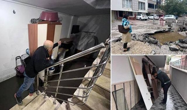 Kabus bitmiyor! Araçların düştüğü sokakta bu kez kanalizasyon taştı