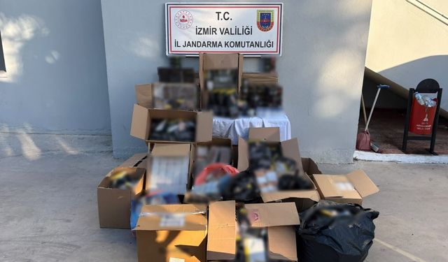 İzmir’de jandarmadan kaçak tütün baskını