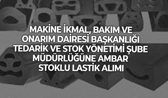 MAKİNE İKMAL, BAKIM VE ONARIM DAİRESİ BAŞKANLIĞI TEDARİK VE STOK YÖNETİMİ ŞUBE MÜDÜRLÜĞÜNE AMBAR STOKLU LASTİK ALIMI