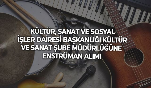 KÜLTÜR, SANAT VE SOSYAL İŞLER DAİRESİ BAŞKANLIĞI KÜLTÜR VE SANAT ŞUBE MÜDÜRLÜĞÜNE ENSTRÜMAN ALIMI
