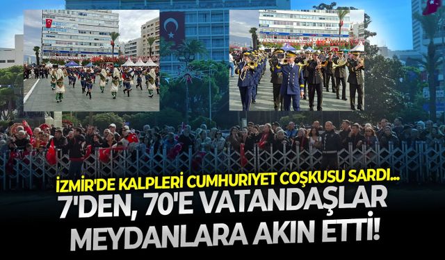 İzmir'de kalpleri Cumhuriyet coşkusu sardı... 7'den, 70'e vatandaşlar meydanlara akın etti!