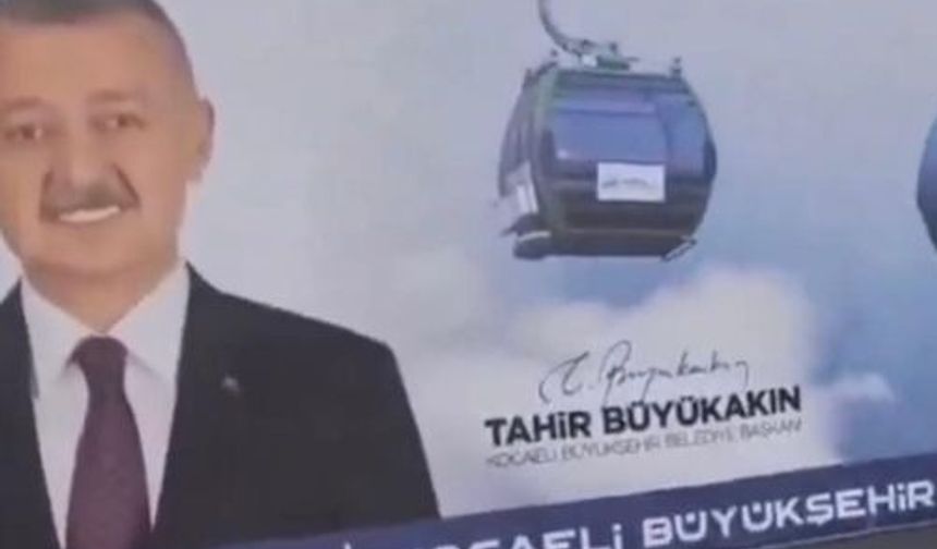 Vatandaşlar şaşkın! Kocaeli Belediye Başkan Adayının pankartı neden İzmir'de?