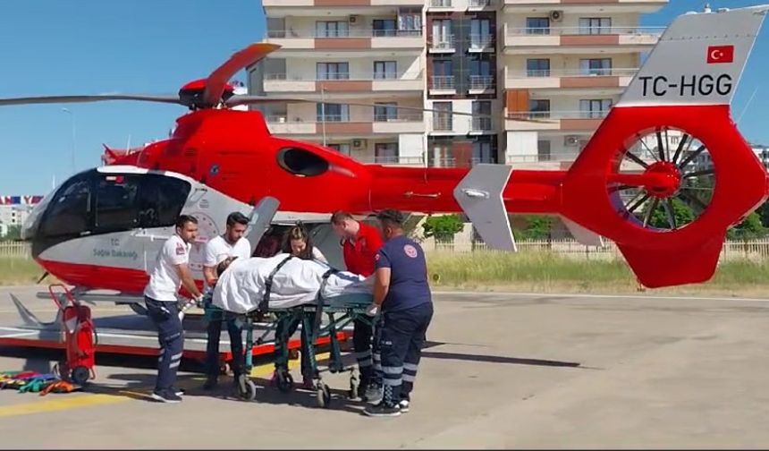 Yaralanan vatandaşın yardımına Helikopter ambulans koştu!