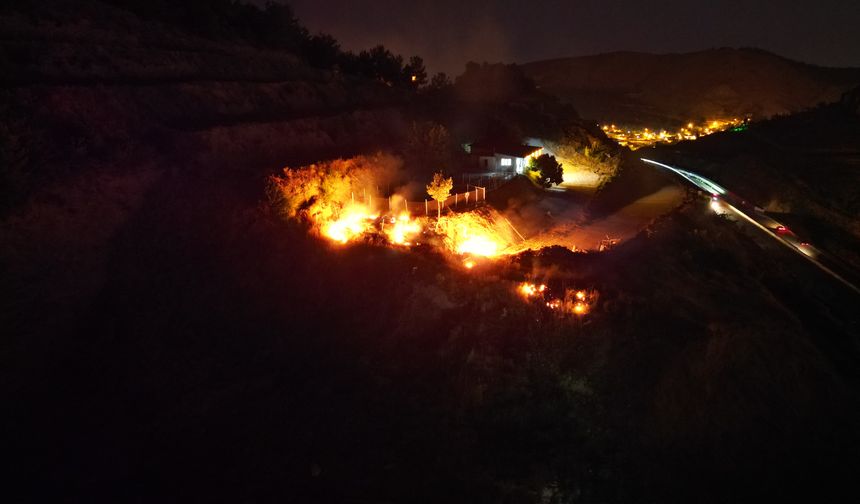 Tokat'ta otluk alanda çıkan yangın büyümeden söndürüldü