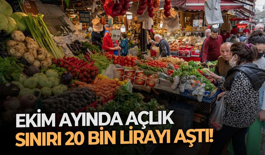 Ekim ayında açlık sınırı 20 bin lirayı aştı!